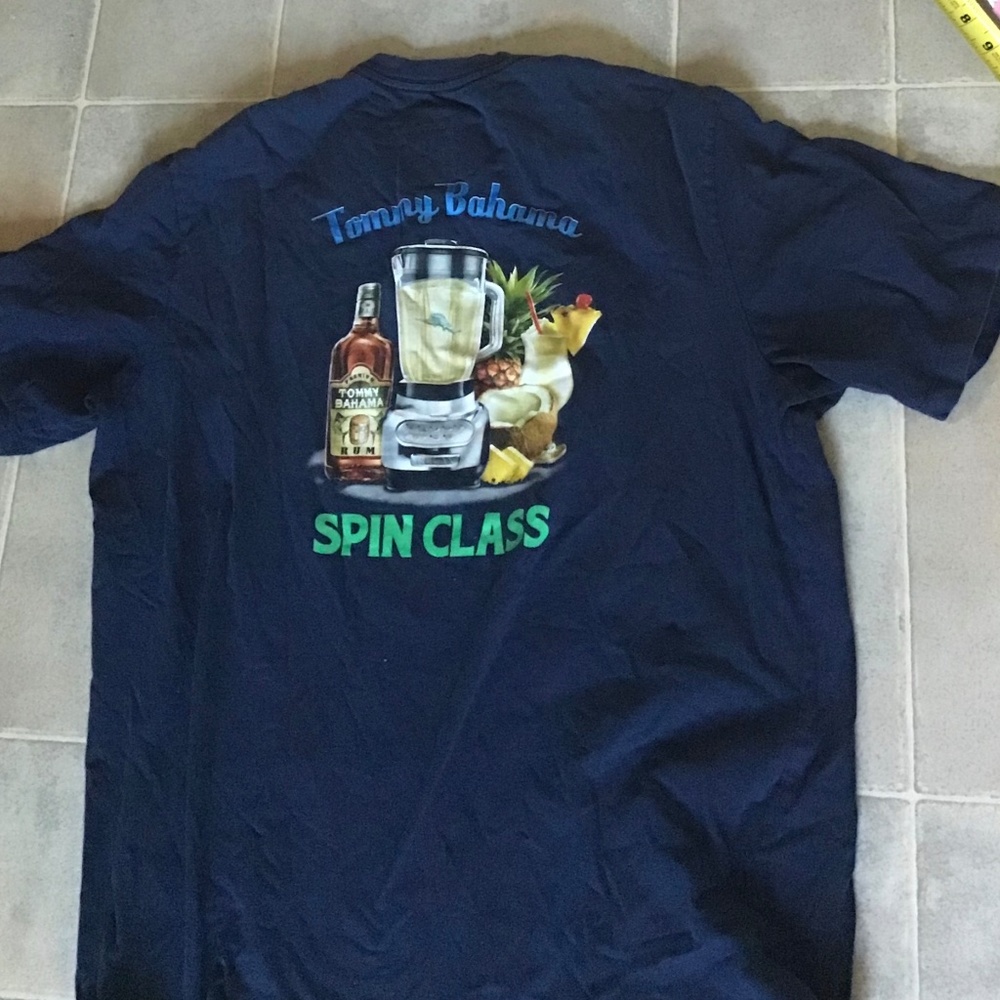 New Tommy Bahama relax navy blue cotton t shirt size M